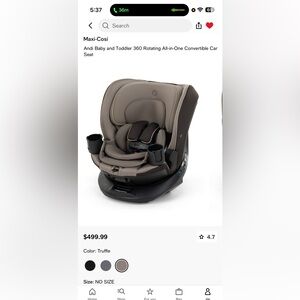 Maxi Cosi Andi baby and toddler 360 rotating all in one convertible car seat